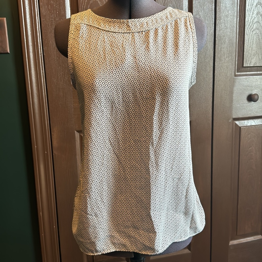 LOFT Mixed Media Sleeveless Blouse